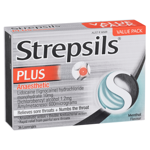 Strepsils Plus Anaesthetic Lozenges - Menthol Flavour