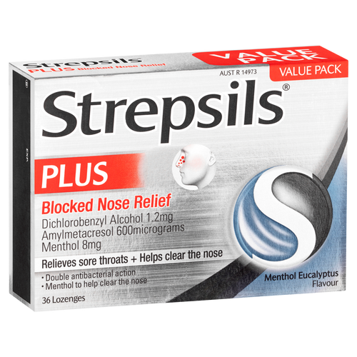 Strepsils Plus Blocked Nose Relief Lozenges