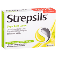 Strepsils Sugar Free Lozenges - Lemon