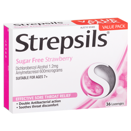 Strepsils Sugar Free Lozenges - Strawberry