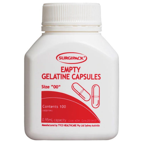 SurgiPack Empty Gelatine Capsules - Size 00