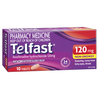 Telfast 120mg Non-Drowsy Fast Acting Hayfever Allergy Relief