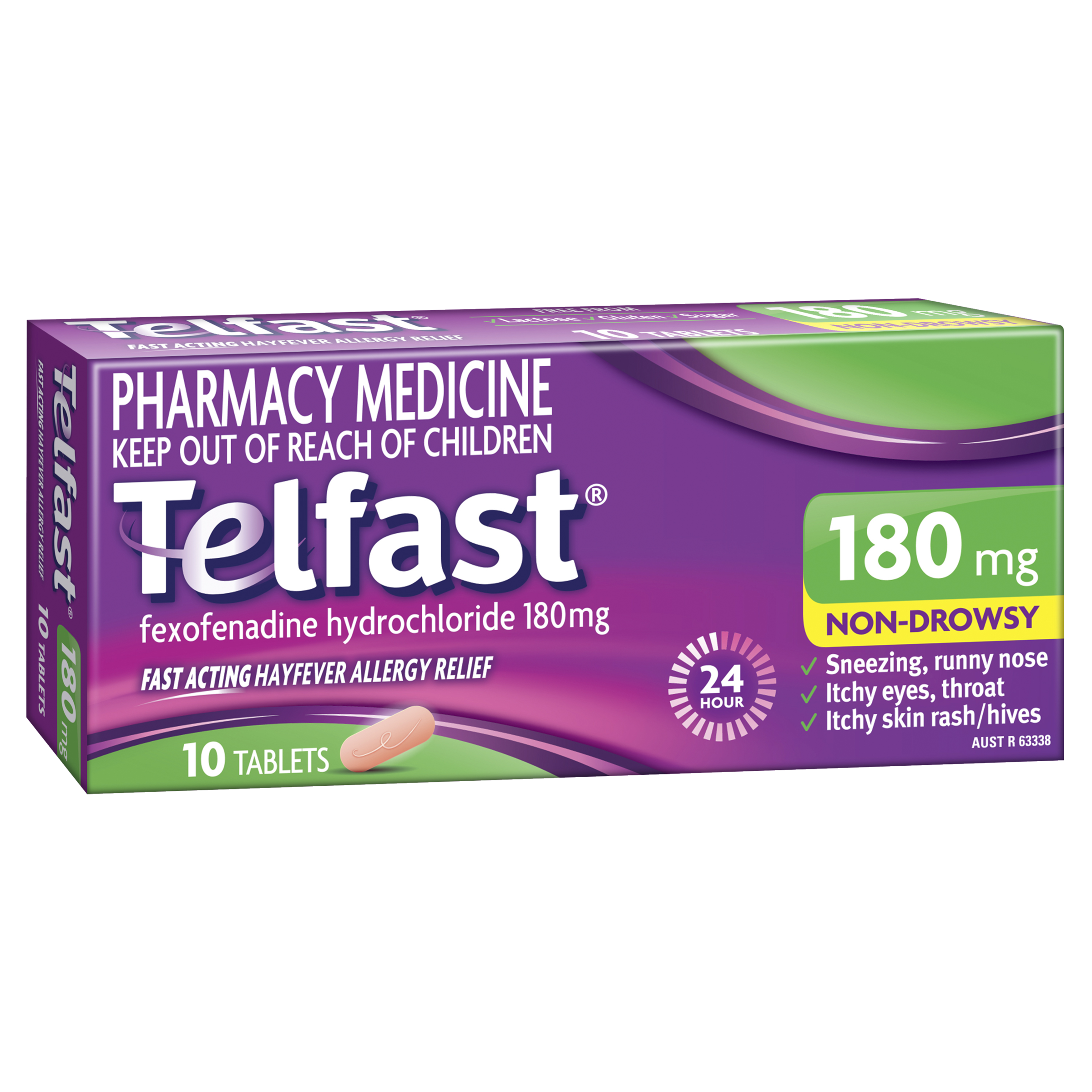 Telfast 180mg Non-Drowsy Fast Acting Hayfever Allergy Relief