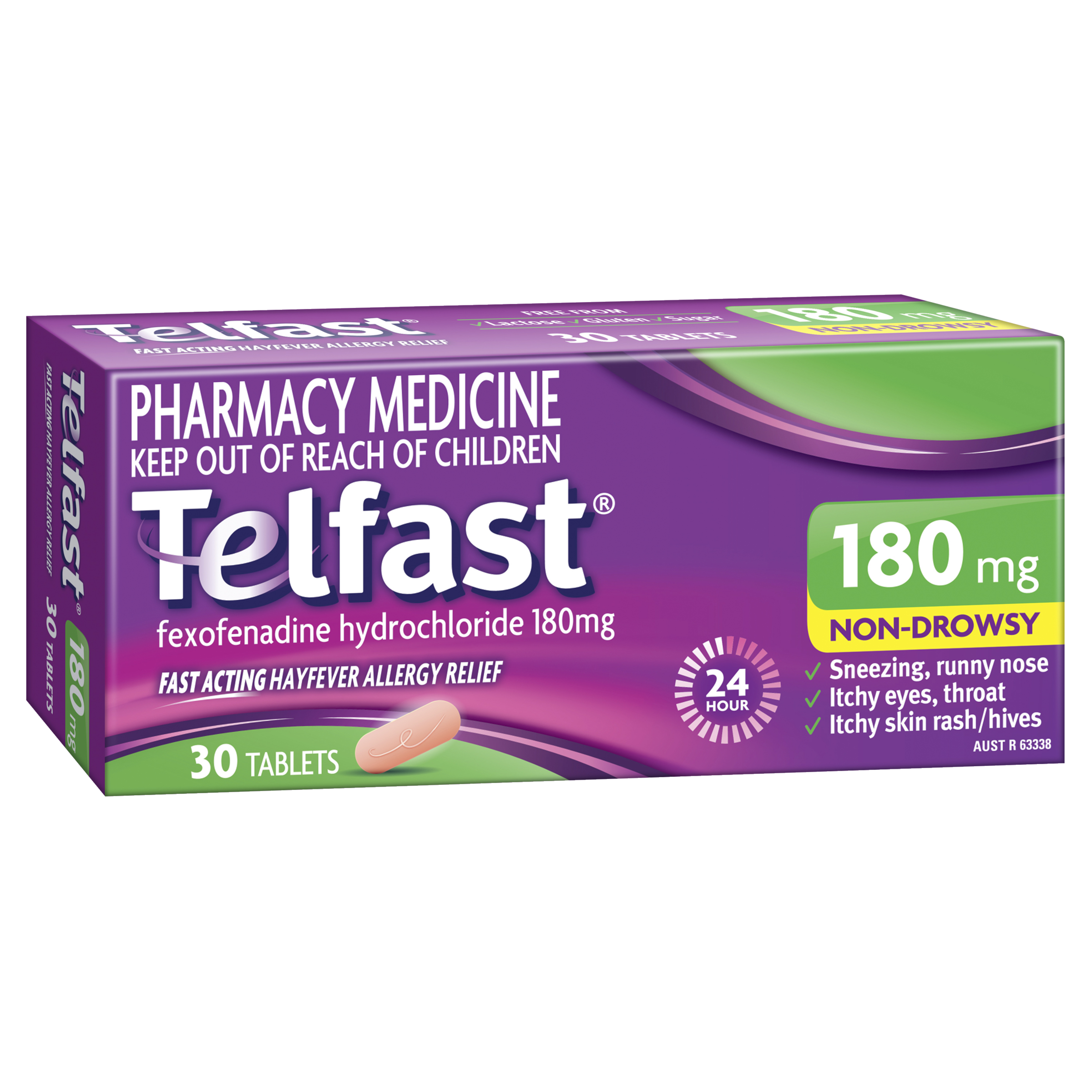 Telfast 180mg Non-Drowsy Fast Acting Hayfever Allergy Relief