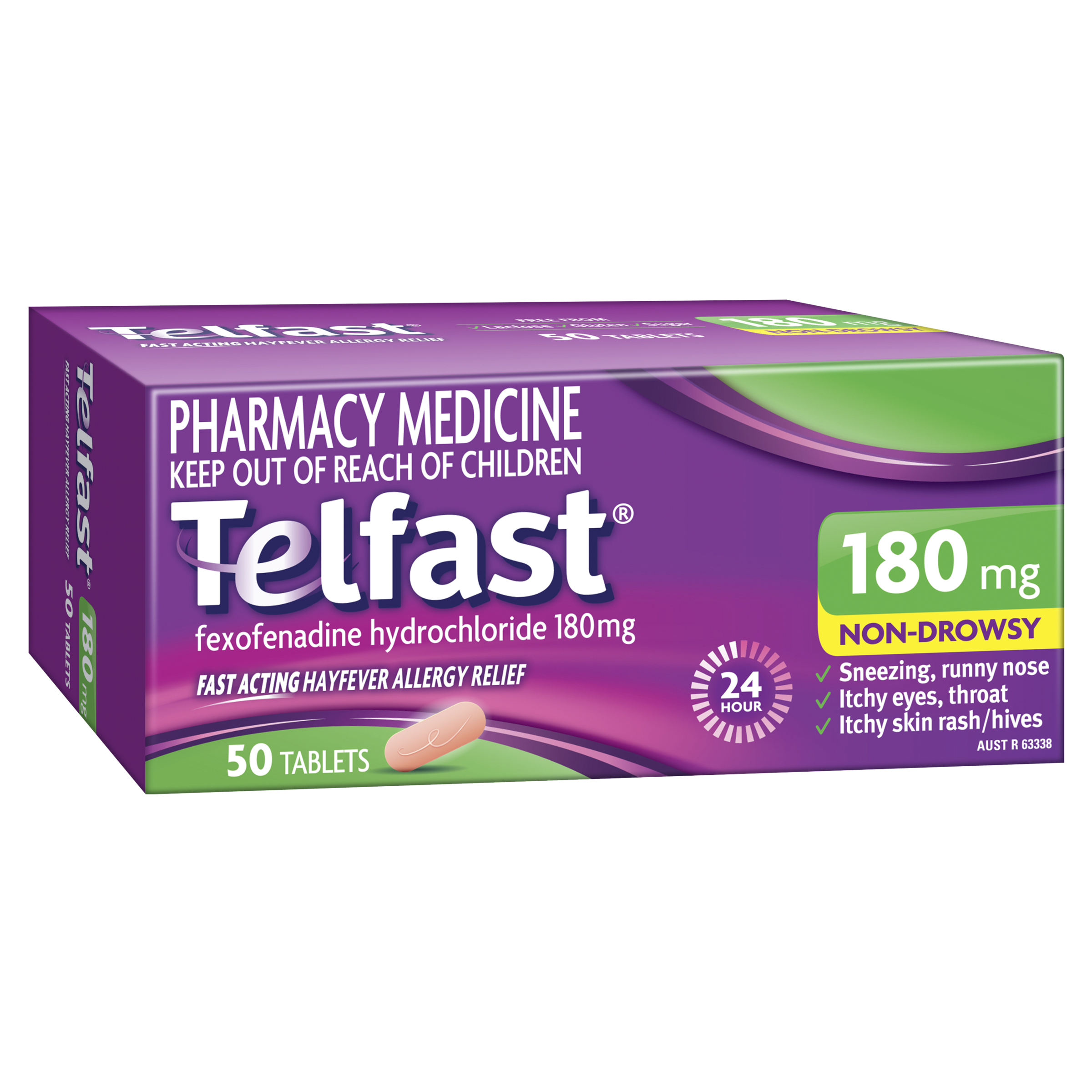 Telfast 180mg Non-Drowsy Fast Acting Hayfever Allergy Relief